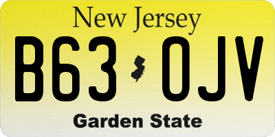 NJ license plate B63OJV
