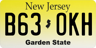 NJ license plate B63OKH