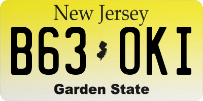 NJ license plate B63OKI
