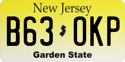 NJ license plate B63OKP