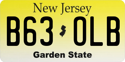 NJ license plate B63OLB