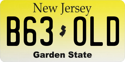 NJ license plate B63OLD