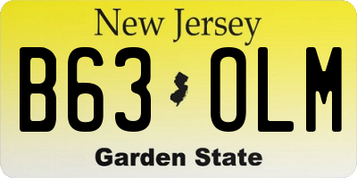 NJ license plate B63OLM