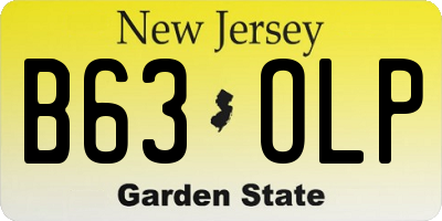 NJ license plate B63OLP