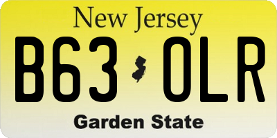 NJ license plate B63OLR