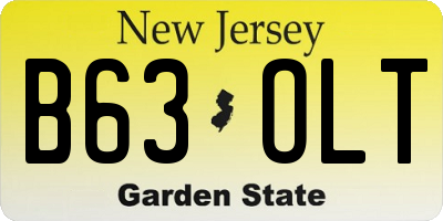 NJ license plate B63OLT
