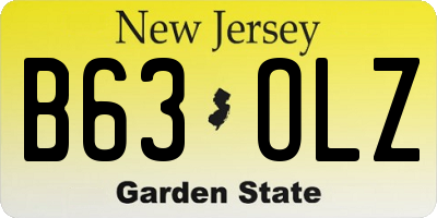 NJ license plate B63OLZ