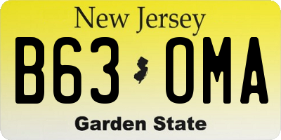 NJ license plate B63OMA