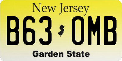 NJ license plate B63OMB