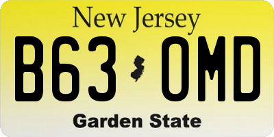 NJ license plate B63OMD
