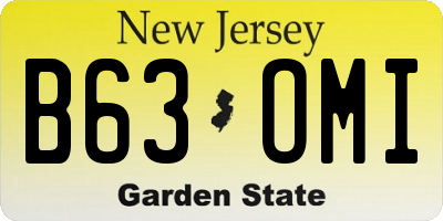 NJ license plate B63OMI