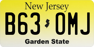 NJ license plate B63OMJ
