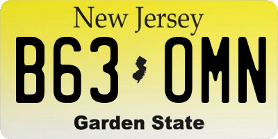 NJ license plate B63OMN