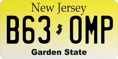 NJ license plate B63OMP