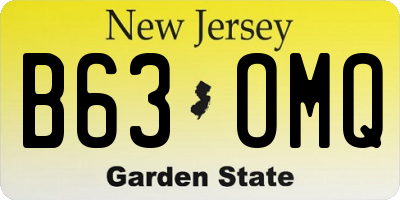 NJ license plate B63OMQ
