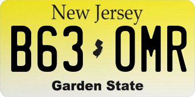 NJ license plate B63OMR
