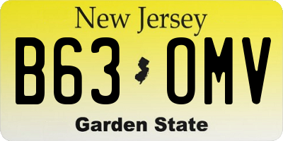 NJ license plate B63OMV
