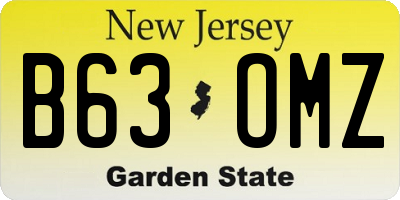 NJ license plate B63OMZ