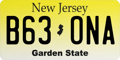 NJ license plate B63ONA