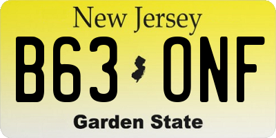 NJ license plate B63ONF