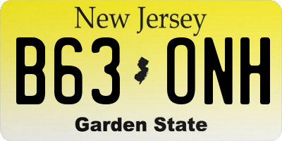 NJ license plate B63ONH