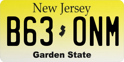 NJ license plate B63ONM