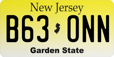 NJ license plate B63ONN