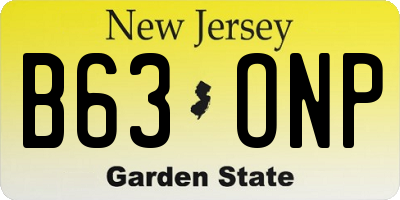 NJ license plate B63ONP