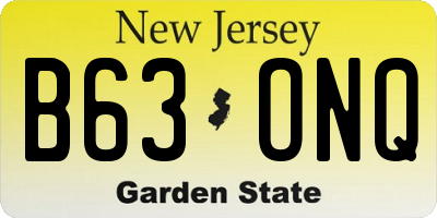 NJ license plate B63ONQ