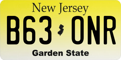 NJ license plate B63ONR