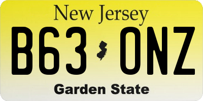NJ license plate B63ONZ