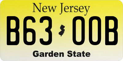 NJ license plate B63OOB