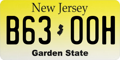 NJ license plate B63OOH