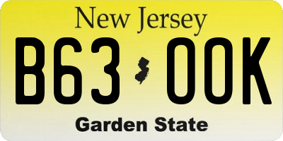 NJ license plate B63OOK