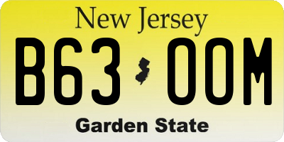 NJ license plate B63OOM