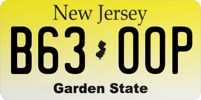 NJ license plate B63OOP