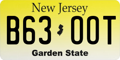 NJ license plate B63OOT