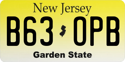NJ license plate B63OPB
