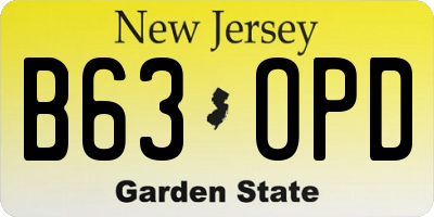 NJ license plate B63OPD