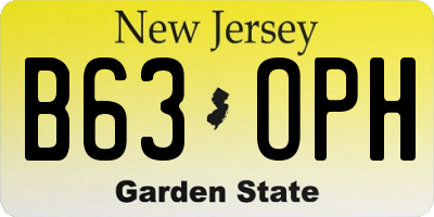 NJ license plate B63OPH