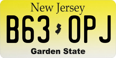 NJ license plate B63OPJ