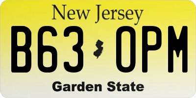 NJ license plate B63OPM