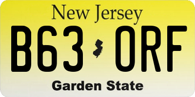 NJ license plate B63ORF