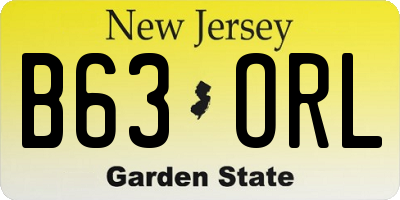 NJ license plate B63ORL