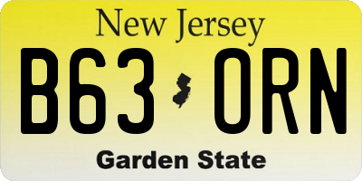 NJ license plate B63ORN