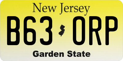 NJ license plate B63ORP