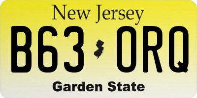 NJ license plate B63ORQ