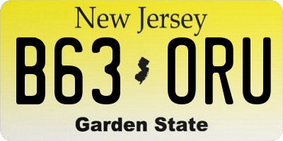 NJ license plate B63ORU