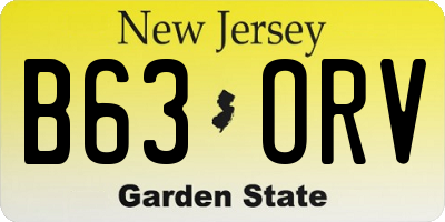 NJ license plate B63ORV