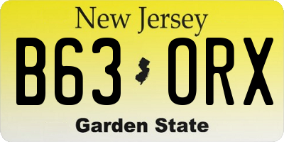 NJ license plate B63ORX